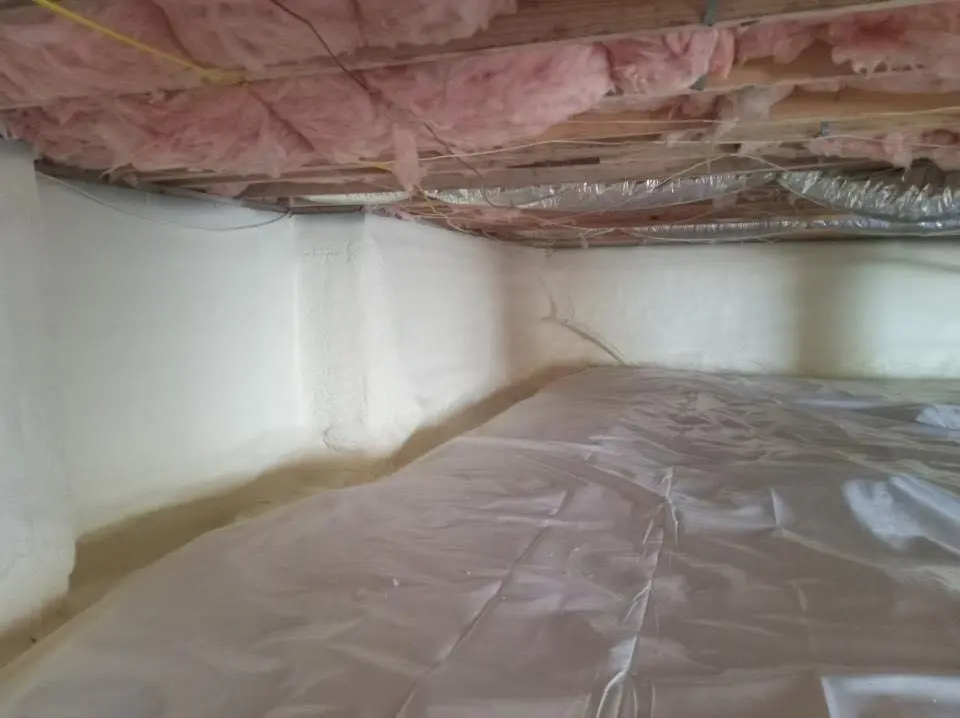Crawl space encapsulation with closed-cell spray foam for Attic Insulation in Colorado Springs